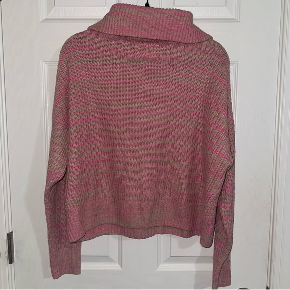 Aerie Pink and Gray Cowl Neck Sweater - Picture 3 of 3